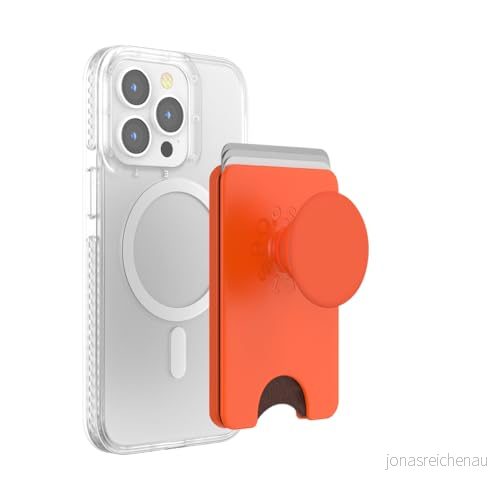 PopSockets: PopWallet+ för MagSafe Adapterring Ingår Korthållare med integrerad utbytbar PopTop smartphones och fodral Persimmon 840173747551