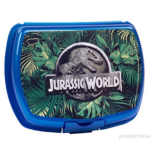 p:os Jurassic World matlåda för barn med dinosauriemotiv, lunchlåda av plast fack och klämlås, perfekt pausbröd i skolan 4043891347737