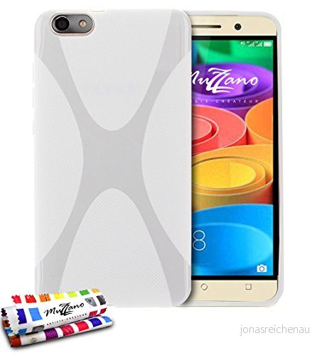 MUZZANO Original "Le X" premium flexibelt skal för Huawei Honor 4X vit 3614664758046