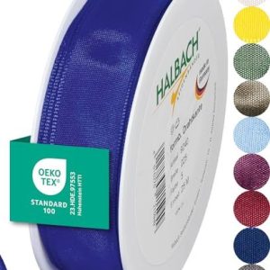 Halbach sidenband premium presentband med trådkant bredd 25 mm längd m Öko Tex 100 certifierat band Taftband Made in Germany, färg: blå 4015275215949 Halbach sidenband premium presentband med trådkant bredd 25 mm längd m Öko Tex 100 certifierat band Taftband Made in Germany, färg: blå 4015275215949