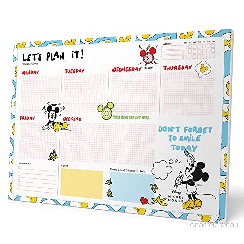 Grupo Erik Mickey Mouse Weekly Planner A3 Desk Calendar Family 54 Tear Off Pages Organiser Gifts Friends 8435497260903