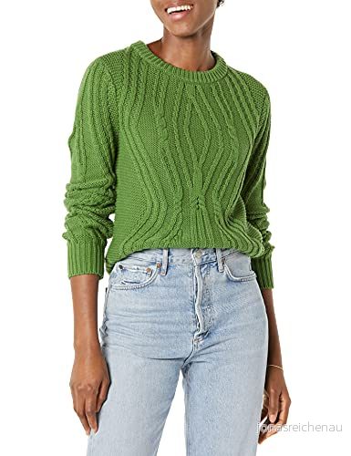 Amazon Essentials dam 100% bomull crewneck kabeltröja, grön, XX Large 195111557137