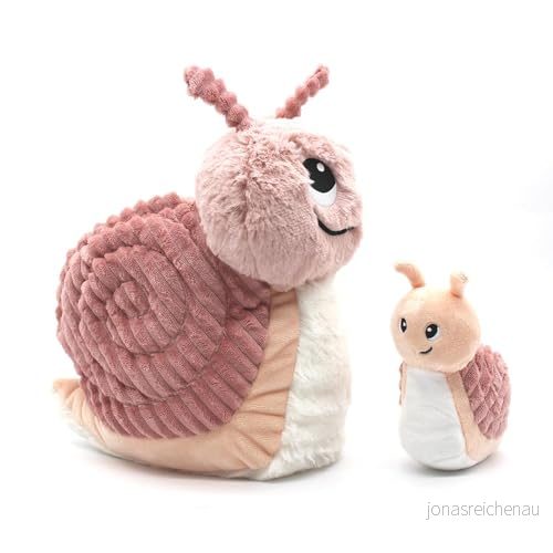 LES DÉGLINGOS PTITPOTOS Speedou the Snail Mom Baby Mjuk plysch Perfekt födelsedagspresent rosa 22 cm 4895242701206