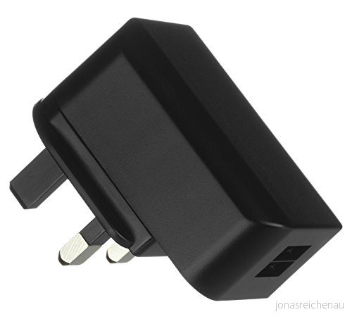 Kit Nätladdare med UK 3.1 Amp Dual USB port för smartphones och surfplattor svart 5030578753577