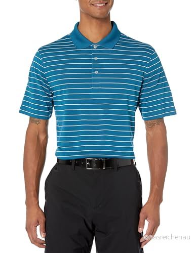 Amazon Essentials snabbtorkande golfpikétröja för män (finns i stora och långa), blågrön blå vit rand, X Small 195111851488
