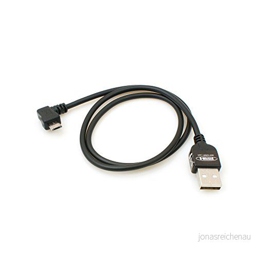 System S Micro USB 2.0 kabel vinklad 90 graders vinkelkontakt (vänster/man) adapter datakabel och laddningskabel 50 cm 4250822995930