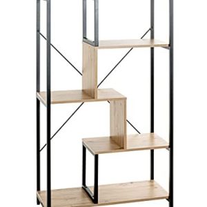HAKU Möbel Hylla ek, svart, MDF, metall Storlek: B 74 cm x H 132 D 35 cm, Stil: Modern 4001070374080 HAKU Möbel Hylla ek, svart, MDF, metall Storlek: B 74 cm x H 132 D 35 cm, Stil: Modern 4001070374080