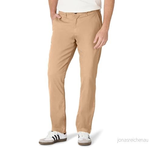 Amazon Essentials Men's Lediga stretchiga chinos atletisk passform (finns i Big & Tall), Mörk kaki brun, 60W x 34L 196433246839