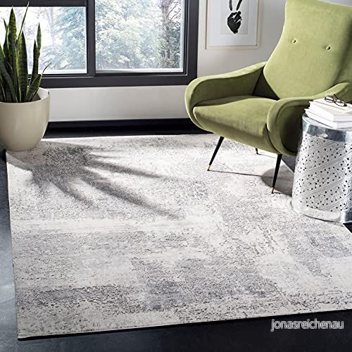 Safavieh Abstrakt inomhus vävd rektangel områdesmatta, Invista kollektion, INV454, i grått/elfenben, 122 x 183 cm för vardagsrum, sovrum eller alla inomhusutrymmen 889048726826