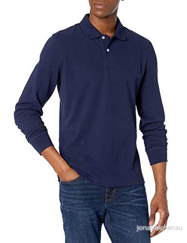 Amazon Essentials Herr Slim Fit Långärmad Pique Polo, Marinblå, X Large 195111254395