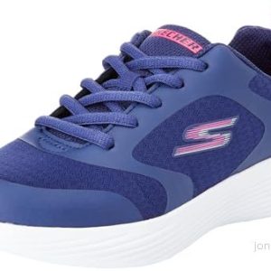 Skechers Flickors flickor sneakers, Marinblå textil rosa trim, 28 EU 197627031422 Skechers Flickors flickor sneakers, Marinblå textil rosa trim, 28 EU 197627031422