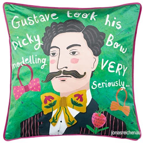Kate Merritt Gustave illustrerad polyesterfylld kudde 5025532732255