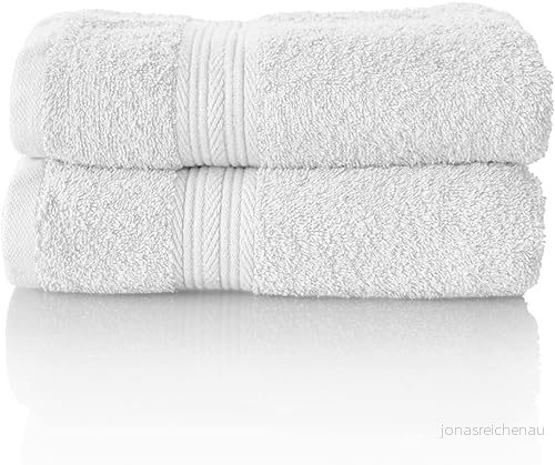 Glart Premium frottéhandduksset, frottéserie i 6 färger och 5 storlekar, färg: vit, 2 x handdukar 50 100 cm 4260187185594