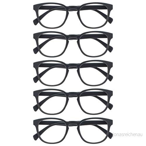 OPULIZE Pop läsglasögon 5 pack roliga runda matt ram grå fjädergångjärn reptåliga män kvinnor RRRRRRR2 7 +1,50 5055955359494