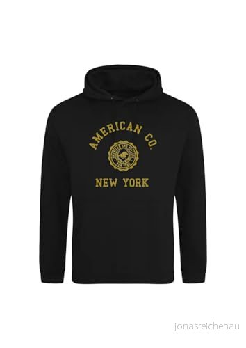 AMERICAN COLLEGE USA tröja med tryck varma kläder unisex barn pojkar och flickor casual modell ACSCW4 svart 10 år, svart, �r 3666052675213