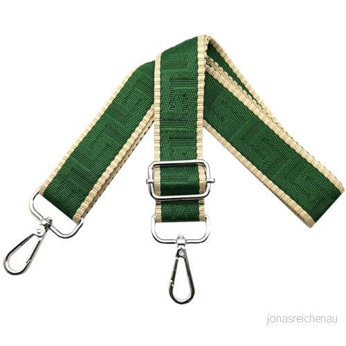axelrem för väska fickremmar ombyte, justerbar väskrem bred 3,8 cm med silver karbinhake fickband bärrem handväskor dam, grön, K4 768510600690