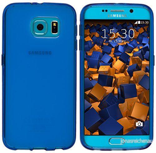 mumbi Fodral kompatibelt med Samsung Galaxy S6/S6 Duos mobiltelefonfodral transparent blå 4251077227722
