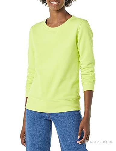 Amazon Essentials dam fransk frotté fleece rund hals sweatshirt (finns i plusstorlek), neon limegrön, liten 195111698380
