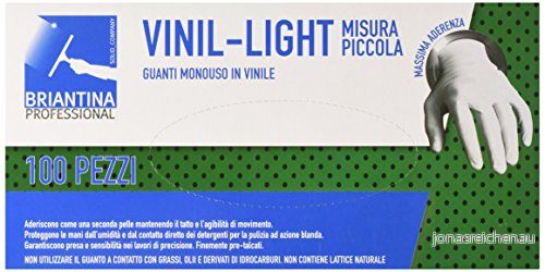 La Briantina Engångshandskar i vinyl Light vinyl, förpackning med 100 stycken, liten storlek 66 ½, Talcati 8000061004438