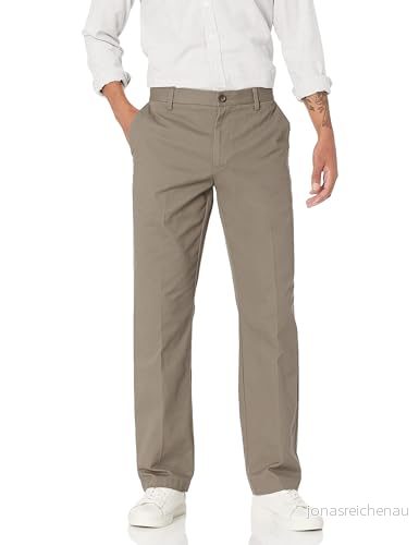 Amazon Essentials Classic Fit Wrinkle Resistant Flat Framsida Chino Pant Slip, brun (taupe), W34/L38 (tillverkarens storlek: 34W x 38L) 191770049501