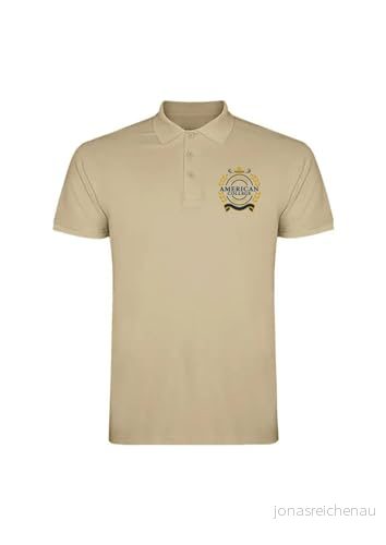 AMERICAN COLLEGE USA Pikétröjor sport andas tryckta blandade kläder herr och dam casual modell ACPLW5 BEIGEXXL, Beige färg, XXL 3666052663135