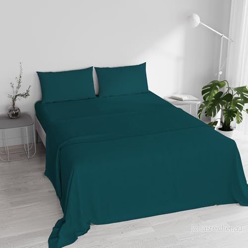 Italian Bed Linen Max Color sängkläder set, bensin grön, dubbel 8054242759327