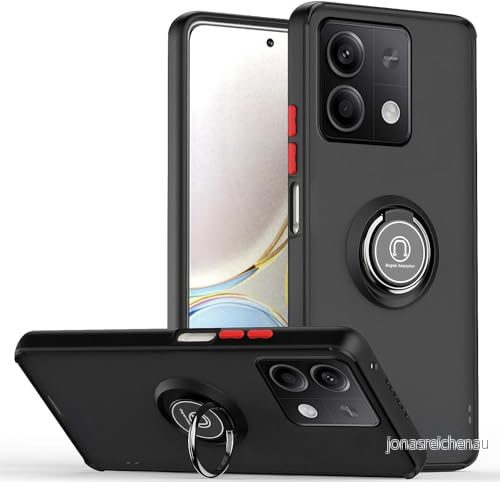 Tumundosmartphone Matt fodral med svart kant och 360 roterande ring för Xiaomi Redmi Note 13 Pro 5G 8447079116256