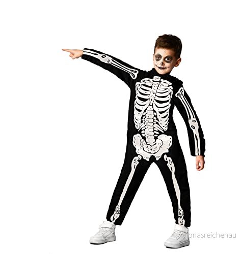 Skeleton costume disguise fancy dress suit boy (Size 3-4 years) 8026196987149