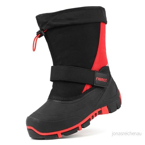 riemot Unisex barn varma vinterstövlar snöstövlar, röd, 31 EU 6975058035172