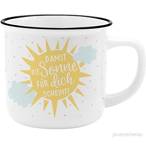 GRUSS & CO mugg motiv "sol" New Bone China porslin, emaljutseende, 35 cl present, talekopp 47892 4036018478926