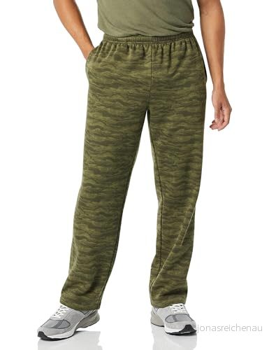 Amazon Essentials Fleece sweatpants för män (finns i stora och långa), militärgrön abstrakt kamo, X Large 195111636047