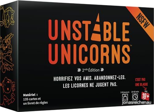Asmodee TeeTurtle Unstable Unicorns: NSFW Brädspel Kortspel Stämningsspel Vuxenspel från 18+ 2 till 8 spelare Svensk version 3558380096948