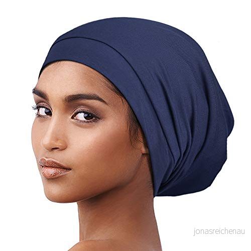 Alnorm mysig satinfodrad slouchy mössa keps med mjukt elastiskt band för män och kvinnor, Marinblått Xsp, en storlek 7619271563522