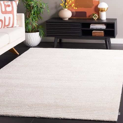 Safavieh Enfärgad matta för vardagsrum, matsal, sovrum neptunkollektion, kort lugg, elfenben och beige, 152 x 229 cm 195058917797