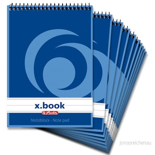 Herlitz 110510 spiralanteckningsbok A5, 50 ark, 10 stycken fodrade a6 4008110027166