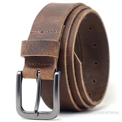 Ashford Ridge England herrmode 34 mm (1,25 tum) äkta läder byxbälte, Vintage brun, midja 110 120 cm/XXL 5055158539815