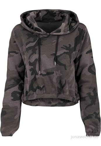 KiarenzaFD Build Your Brand Ladies Camo Cropped Hoody Huvtröja BY065 4053838237205