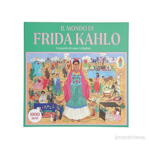 art&design24 pussel Frida Kahlo, 1 000 bitar Kahlos värld 68 x 48,5 cm, brädspel för vuxna och barn med Kahlo affisch 8055773130289