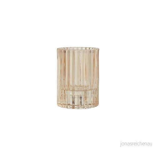 Homéa, Färgton glas vändbar kanel D5,5 x H7,5 cm arty gryn 3574380637455