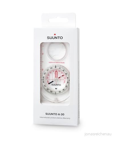 Suunto Compass A 30 NH USGS, norra halvklotet, Imperial Scale, SS012100013, Vit 6417084120229