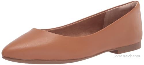 Amazon Essentials dam spetsig tå balett platt, Camel, 6.5 US 840809193998