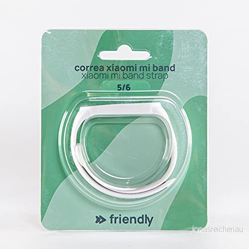 Friendly License Mi Bandrem Kompatibel med Xiaomi och Amazfit Tillverkad robust silikon Vit Justerbar längd 14 21,5 cm Reservarmband 8436589913820