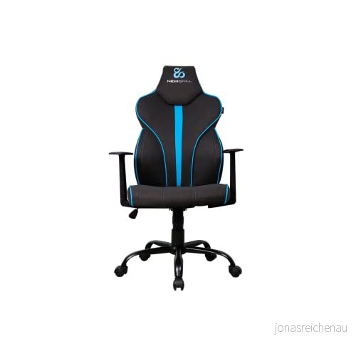 Newskill Fafnir professionell spelstol, andningsbart tyg, justerbar lutning och höjd, ergonomisk, kolvgas klass 4, upp till 150 kg, förstärkt metallbas, svart blå spelstol 8435443703522
