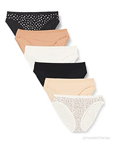 Amazon Essentials Women's Korta underkläder i bomull med höga ben (finns plusstorlek), Pack of 6, Flerfärgade/blommig, XXL 195111506050