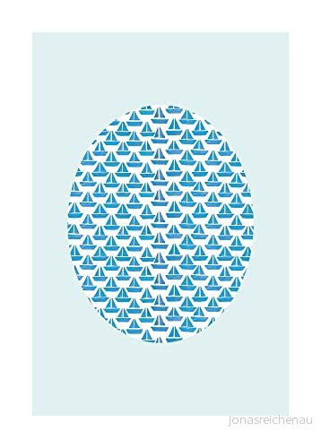 Shelly mönster aqua storlek: 50 x 70 cm komar, väggmålning, affisch, konsttryck (utan ram), PURE butik 4055065170911
