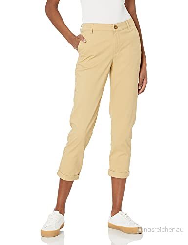 Amazon Essentials dam Mid Rise Slim Fit beskurna avsmalnande ben kaki byxa, brun, 10 195111295602