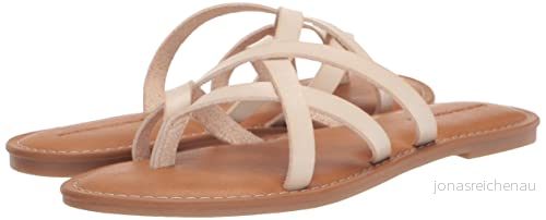 Amazon Essentials dam platta remsandaler att glida in i, ljus beige, 44,5 EU bred 196433169725