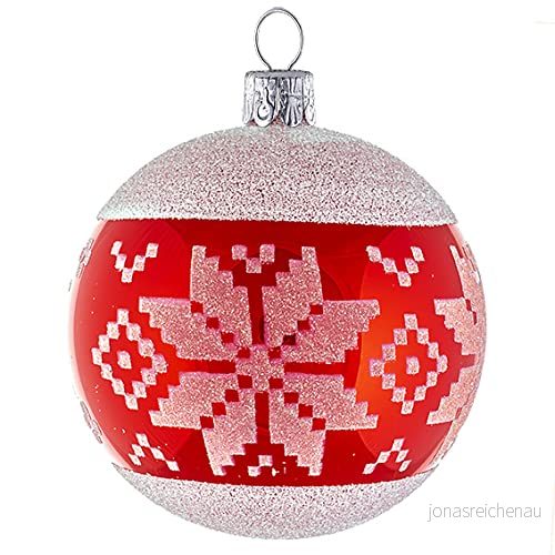 Ornex Uppsättning av 6 handblåsta och dekorerade glasjulgranskulor Ø 8 cm 8590971010730