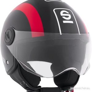 Sparco Röd och svart Demi Jet motorcykelhjälm med ABS skal Storlek M 8057760951020