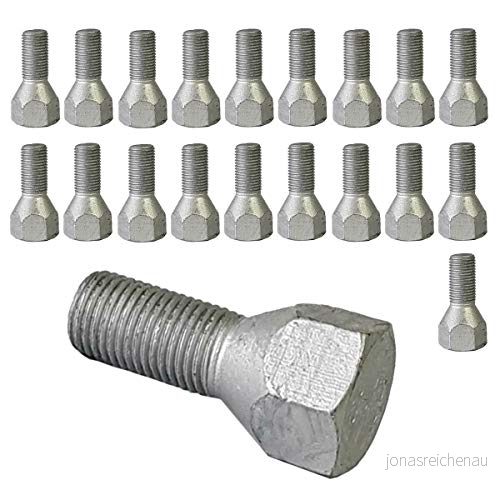 20 hjulskruvar, hjulbultar för stålfälgar M12 x 1,25 22 mm konisk krage 60 kompatibel med Fiat, Alfa Romeo, Lancia 4019484912095